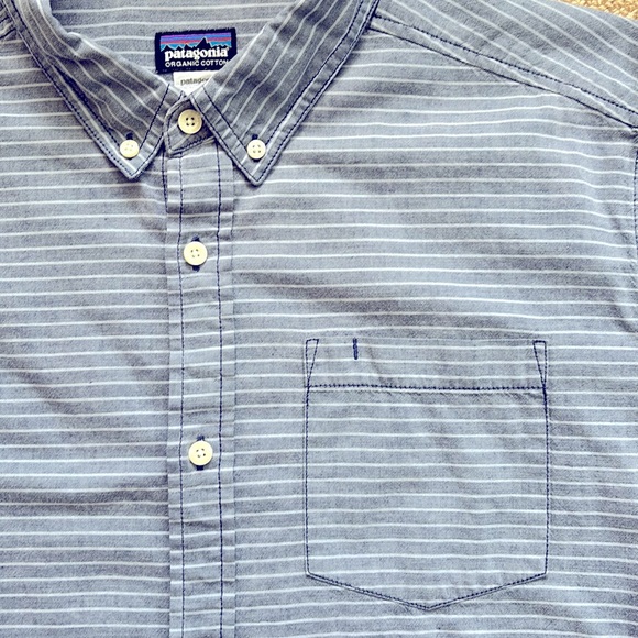 Patagonia Men’s S/S Go To Shirt (Chambray Blue Stripe) - Picture 5 of 5